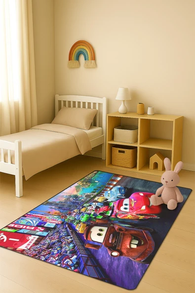 Modern Dijital Baskı Kaymaz Taban Çocuk ve Genç Odası Halısı H1003 RENKLİ 100 X 200 ürün görseli 1