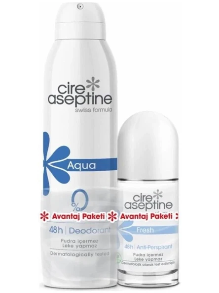 Cire Aseptine Aqua Kadın Deodorant 150 ml+Fresh Rollon 60 ml ürün görseli 1