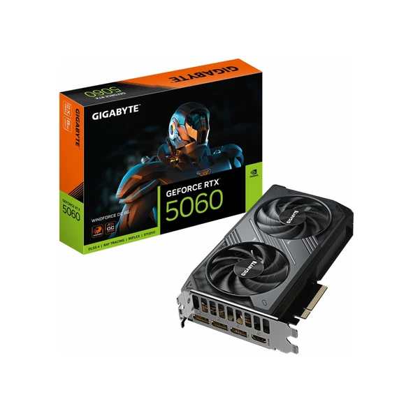 Gıgabyte Geforce Rtx 5060 Wındforce Oc 8g Gddr7 8gb 128bit Dlss 4 Gv-n5060wf2oc-8gd Nvıdıa Ekran Kartı ürün görseli 1