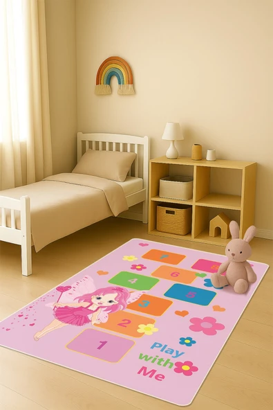 Modern Dijital Baskı Kaymaz Taban Çocuk ve Genç Odası Halısı H0690 RENKLİ 180 X 280 ürün görseli 1