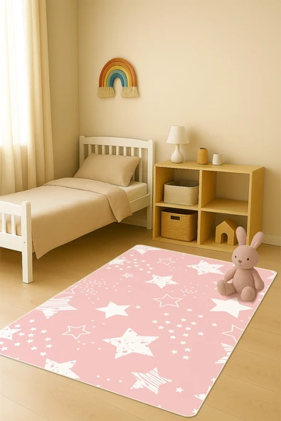 Modern Dijital Baskı Kaymaz Taban Çocuk ve Genç Odası Halısı H0625 RENKLİ 100 X 200 ürün görseli 1