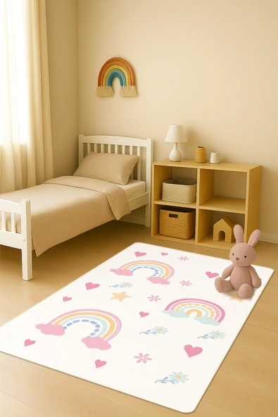 Modern Dijital Baskı Kaymaz Taban Çocuk ve Genç Odası Halısı H0779 RENKLİ 180 X 280 ürün görseli 1