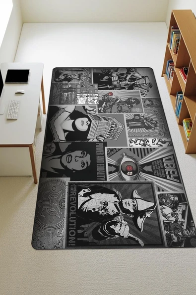 Modern Dijital Baskı Kaymaz Taban Çocuk ve Genç Odası Halısı H0843 RENKLİ 100 X 300 ürün görseli 1