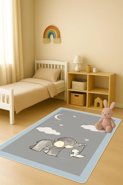 Modern Dijital Baskı Kaymaz Taban Çocuk ve Genç Odası Halısı H0798 RENKLİ 200 X 300 ürün görseli 1