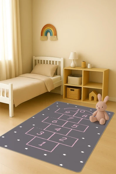 Modern Dijital Baskı Kaymaz Taban Çocuk ve Genç Odası Halısı H0705 RENKLİ 160 X 230 ürün görseli 1