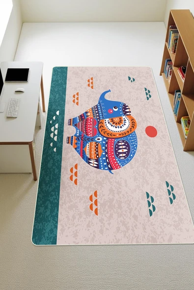 Modern Dijital Baskı Kaymaz Taban Çocuk ve Genç Odası Halısı H0787 RENKLİ 120 X 180 ürün görseli 1