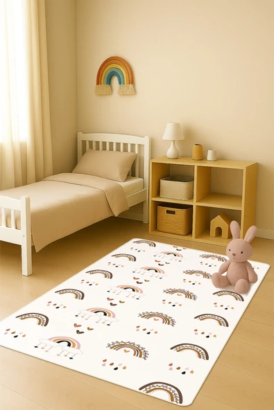 Modern Dijital Baskı Kaymaz Taban Çocuk ve Genç Odası Halısı H0783 RENKLİ 180 X 280 ürün görseli 1