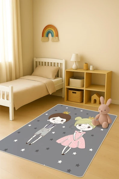 Modern Dijital Baskı Kaymaz Taban Çocuk ve Genç Odası Halısı H0633 RENKLİ 80 X 300 ürün görseli 1