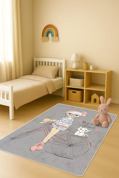 Modern Dijital Baskı Kaymaz Taban Çocuk ve Genç Odası Halısı H0608 RENKLİ 100 X 300 ürün görseli 1