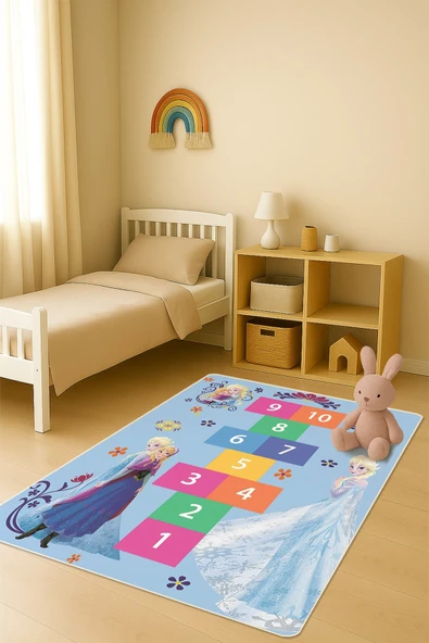 Modern Dijital Baskı Kaymaz Taban Çocuk ve Genç Odası Halısı H0966 RENKLİ 120 X 180 ürün görseli 1