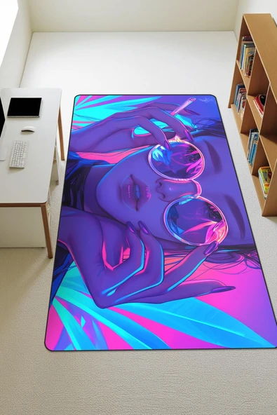 Modern Dijital Baskı Kaymaz Taban Çocuk ve Genç Odası Halısı H0621 RENKLİ 200 X 300 ürün görseli 1