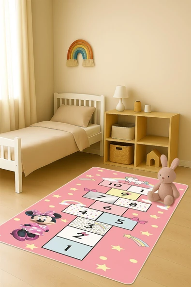 Modern Dijital Baskı Kaymaz Taban Çocuk ve Genç Odası Halısı H0949 RENKLİ 140 X 200 ürün görseli 1