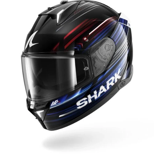 SHARK SKWAL İ3 LIGHT-BLUR SİYAH-KIRMIZI-MAVİ KAPALI KASK (LEDLİ MODEL) ürün görseli 1
