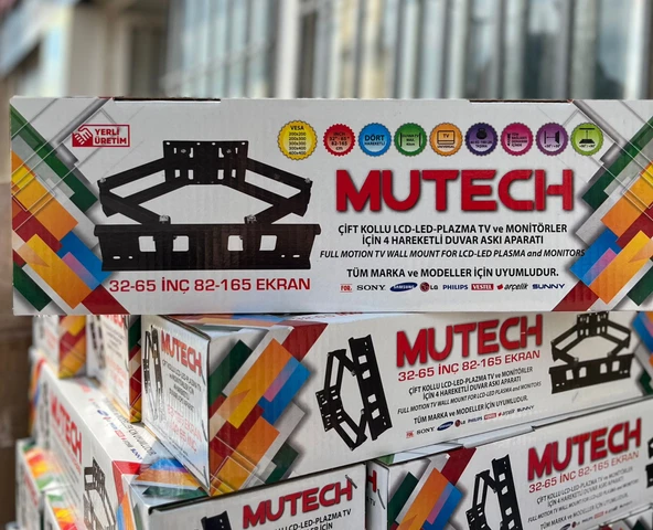 MUTECH ÇİFT KOLLU LCD-LED-PLAZMA TV VE MONİTÖRLER İÇİN 4HAREKETLİ DUVAR ASKI APARATI ürün görseli 1