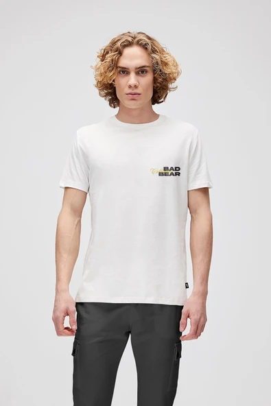 Bad Bear Collectıve T-shirt Off-White Erkek Bisiklet Yaka Beyaz Tişört ürün görseli 1