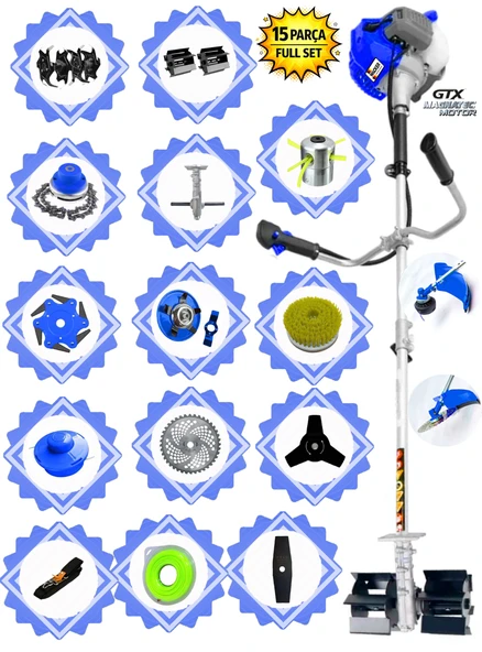 Wacker Pro German WRONIX-845 PRO Yan Tip Tırpan+ Akrobat Çapalama + Toprak Eşeleme 15 Parça Efsane Set ürün görseli 1