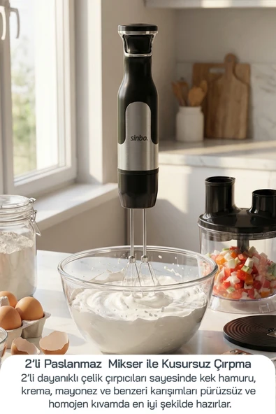 SINBO SHB-7534 EL BLENDER SETİ - Resim 4