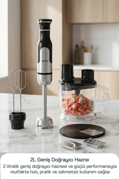 SINBO SHB-7534 EL BLENDER SETİ - Resim 2