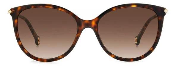Carolina Herrera Kadın Güneş Gözlüğü - Cat Eye Havana Altın Kemik Çerçeve Kahverengi Degrade Cam %100 UV Koruma Her 0189 ürün görseli 1