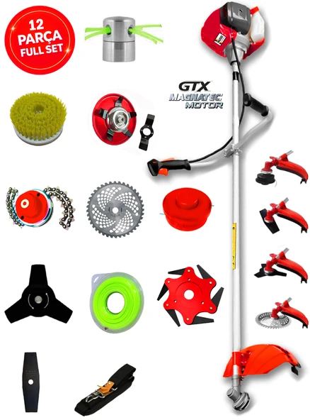 Wacker Pro German RXK-9400 CLASS Yan Tipi Benzinli Ot Çalı Çim Biçme Tırpanı+ 12 Pcs Komple Setli ürün görseli 1