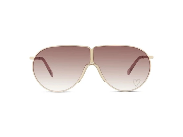 Stella McCartney Kadın Güneş Gözlüğü - Pilot Altın Metal Çerçeve Kahverengi Degrade Cam UV400 SC40064I ürün görseli 1