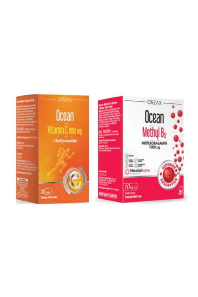 Ocean Methyl B12 Sprey 1000 mg 10 ml + Ocean Vitamin C 1000 mg 30 Tablet ürün görseli 1