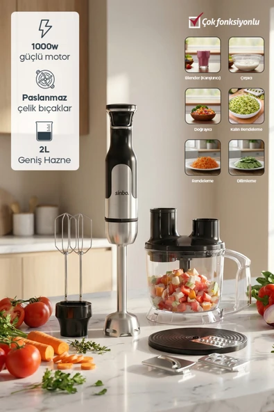 SINBO SHB-7534 EL BLENDER SETİ ürün görseli 1