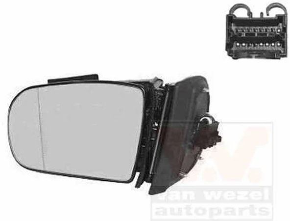 Mercedes W210 1999-2002 Dış Dikiz Aynası Sol 9 Pin Otomatik Katlanır Elektrikli Rezistanlı Kapaksız Cam Dahil (Oem No:A2 ürün görseli 1