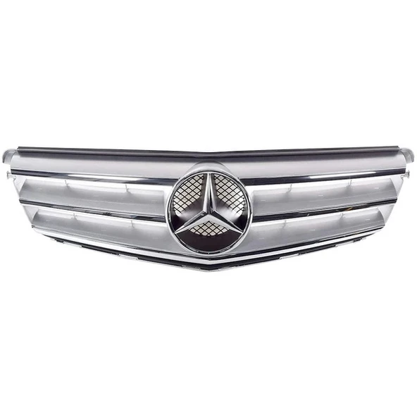 Mercedes C Class 2011-2013 Ön Panjur Gümüş Gri (Nikelaj Kaplamalı) (Oem No:A2048800023) ürün görseli 1