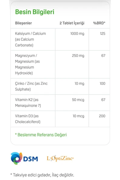 Suda Vitamin Calcium Magnesium Zinc Plus 100 Tablet - Resim 3