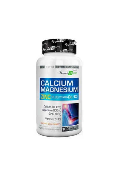 Suda Vitamin Calcium Magnesium Zinc Plus 100 Tablet ürün görseli 1