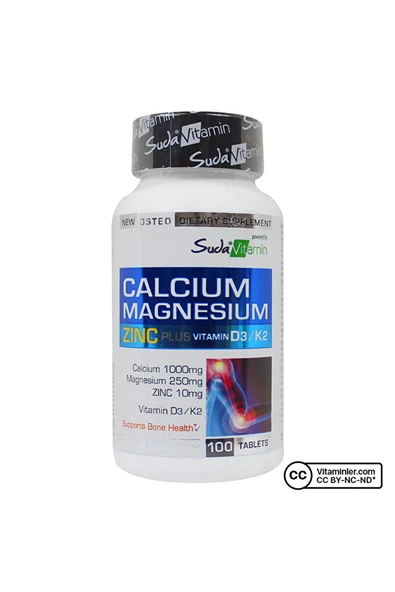 Suda Vitamin Calcium Magnesium Zinc Plus 100 Tablet - AROMASIZ ürün görseli 1