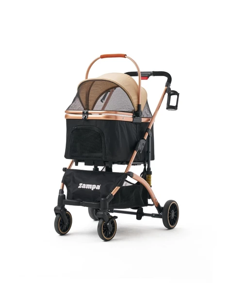 Zampa Mode Kedi  Köpek Arabası Haki 52x65x100 cm (ZS -301) ürün görseli 1