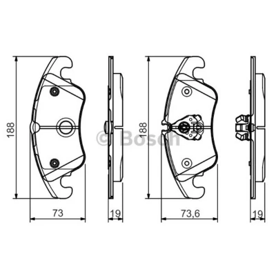 Audi A6 1.8 2.0 TFSI Ön Fren Balatası  0986495110 Bosch ürün görseli 1