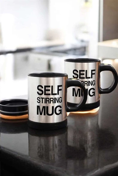 Yazılı Mug Kupa Karıştırıcı Özelliği Paslanmaz Çelik ürün görseli 1