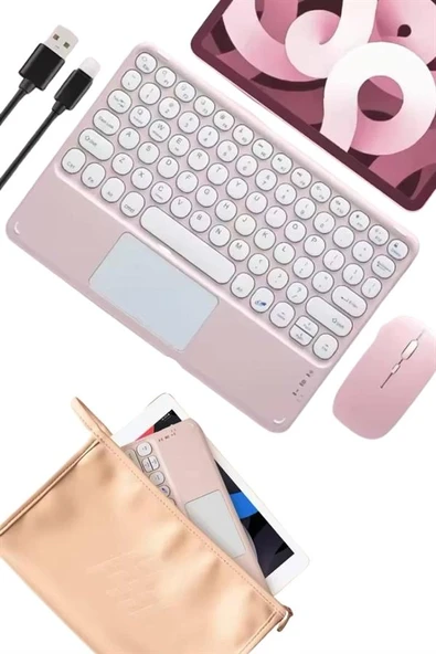 Bluetooth Touchpad Klavye İnce Taşınabilir Q Klavye - Resim 4