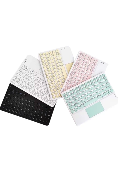 Touchpad Uyumlu Bluetooth Klavye Slim Kablosuz Wifi Q Klavye - Resim 4