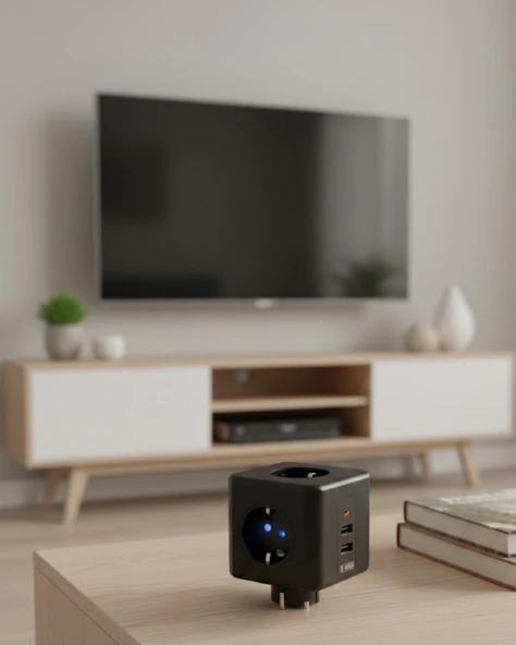 Ev Ofis Kullanımı İçin Akım Korumalı Usb Girişli Priz ürün görseli 1