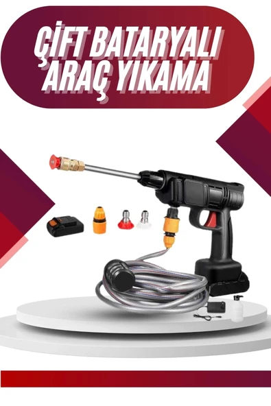 Oto Araba Yıkama Şarjlı Yüksek Basınçlı Oto Yıkama Sulama Tabancası ürün görseli 1