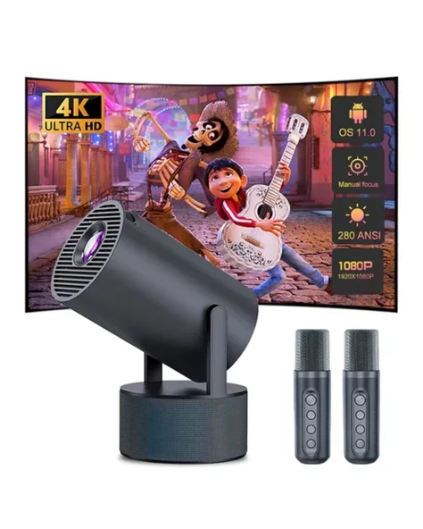Akıllı Projeksiyon Karaoke Mikrofonlu 1080P Android - Resim 4