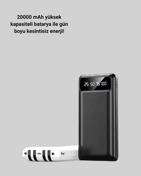 Akıllı Lcd Ekranlı 20.000Mah Pd + Usb + Type-C - Resim 3