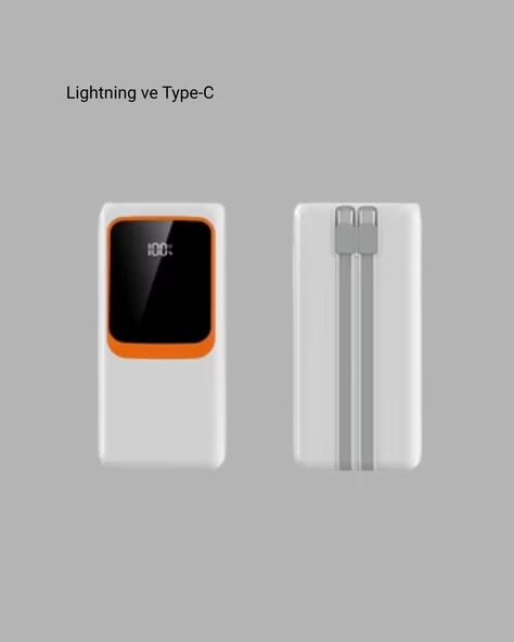10000 Mah Taşınabilir – Çift Çıkışlı Type-C Lightning Uyumlu - Resim 5