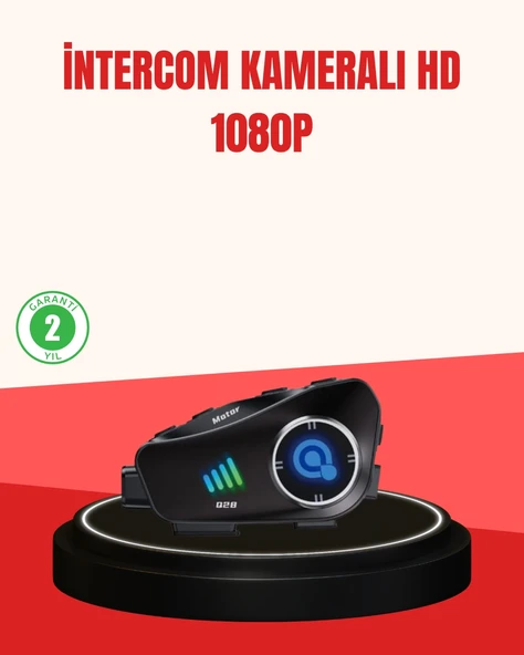 Q28 Kameralı Motosiklet Kask Kulaklık Bluetooth 5.3 Su Geçirmez 1080P Hd ürün görseli 1