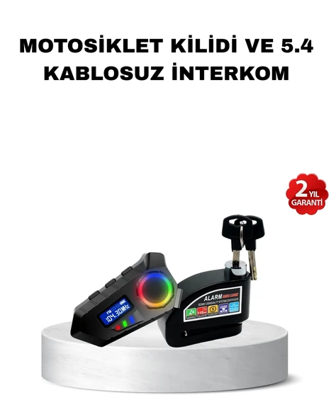 Bluetooth 5.4 İntercom Alarmlı Disk Kilidi Seti Güçlü Ses Güvenlik ürün görseli 1