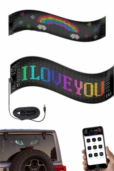 Digital Araba Yazısı Ekran Matrix Büyük Boy Matrix Led Panel 19*96 Pıxel ürün görseli 1