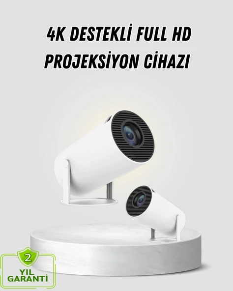Full Hd 4K Destekli Akıllı Projeksiyon – 130 İnç Ekran, Uzun Ömürlü Ampul Çoklu Giriş ürün görseli 1