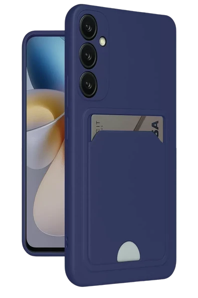 Newface Samsung Galaxy A25 5G Kılıf Kelvin Kartvizitli Silikon - Lacivert ürün görseli 1