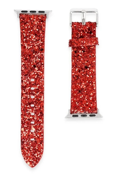 Newface Apple Watch 42mm Starry Taşlı Kordon - Kırmızı ürün görseli 1