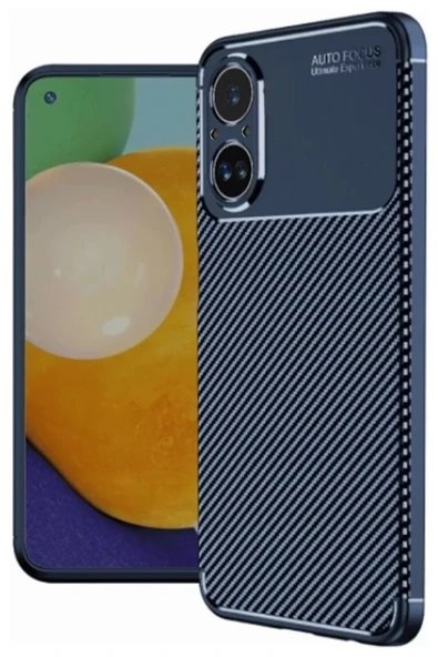 Newface Realme 12 Lite Kılıf Auto Focus Karbon Kapak - Lacivert ürün görseli 1