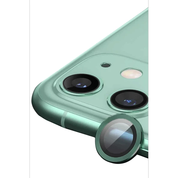 Newface Apple iPhone 12 Mini Raze Metal Kamera Lens - Yeşil - Resim 3